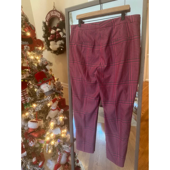 Nordstrom 1901 Women’s Red Plaid Dress Pants Size [X] Tartan Check Straight - Picture 4 of 5